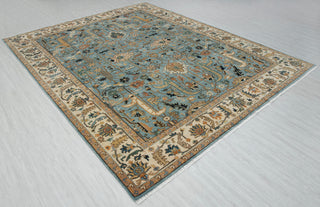 Ramin 8x10 Blue Ivory Persian Tabriz Hand Knotted Wool Rug