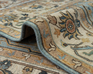 Ramin 8x10 Blue Ivory Persian Tabriz Hand Knotted Wool Rug