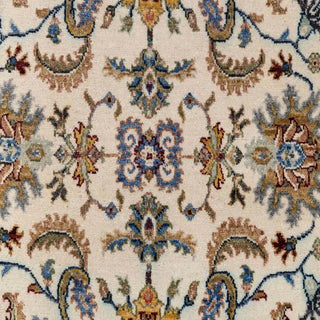 Ivory Heriz-Style Floral Hand-Knotted Wool Rug
