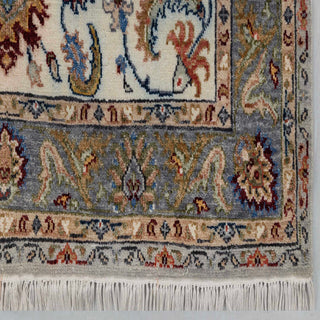 Ivory Heriz-Style Floral Hand-Knotted Wool Rug