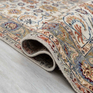 Ivory Heriz-Style Floral Hand-Knotted Wool Rug