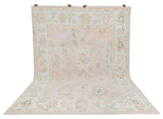 Soft Blue Pink Modern Premium Inspired Wool Hand Knotted Rug