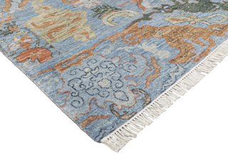 Caucasian Tribal Flame High KPSI Blue Persian Bidraj Wool Rug
