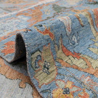 Caucasian Tribal Flame High KPSI Blue Persian Bidraj Wool Rug