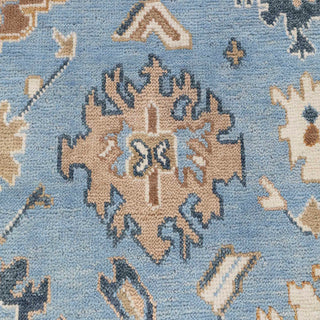Manik 9x12 Blue Turkish Oushak Handmade Woolen Carpet Rug