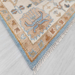 Manik 9x12 Blue Turkish Oushak Handmade Woolen Carpet Rug