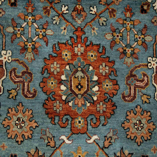 8x10 Blue Persian Floral High Knot Density Wool Rug