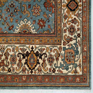 8x10 Blue Persian Floral High Knot Density Wool Rug