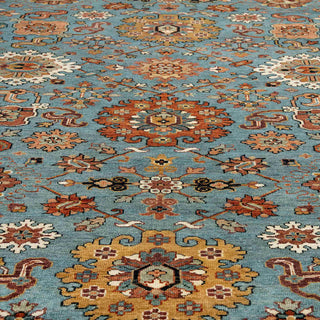 8x10 Blue Persian Floral High Knot Density Wool Rug