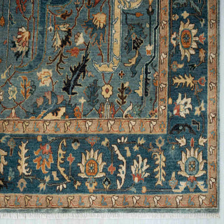 Azura 8x10 Teal Blue Persian Tabriz Wool Rug