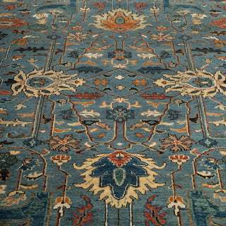 Azura 8x10 Teal Blue Persian Tabriz Wool Rug