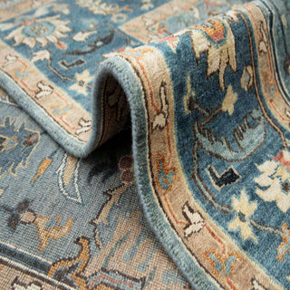 Azura 8x10 Teal Blue Persian Tabriz Wool Rug