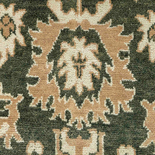 10x14 Green Cream Modern Oushak Large Area Wool Rug