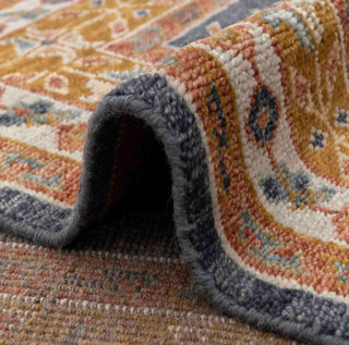 Sharlan Blue Gold Persian Hand Knotted  Wool Rug