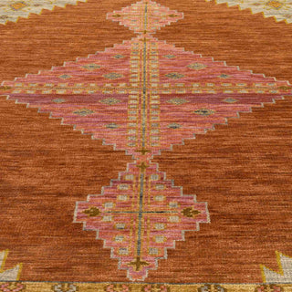 Medaline Coral Rust Gold Serapi Persian Wool Rug