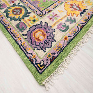 Friday 8x10 Green Turkish Oushak Hand Knotted Wool Rug