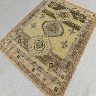 Kimberly 8x10 Green Persian Khotan Hand Knotted Wool Rug