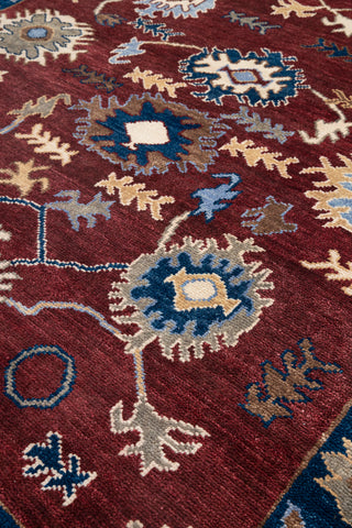 Maroon 8x10 Langford Antique Floral Oushak Woollen Rug