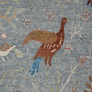 Gray Birds Peacock Gardens Persian Wool Rug