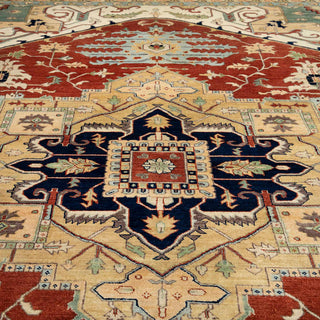 Rust 10x14 Premium Persian Medallion Serapi Rug