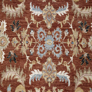 Heritage 9x12 Deep Red Rust Persian Floral Hand-Knotted Wool Rug