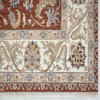 Heritage 9x12 Deep Red Rust Persian Floral Hand-Knotted Wool Rug