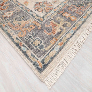 Inaya 9x12 Ivory Gray Persian Style Inspired Soft Wool Rug