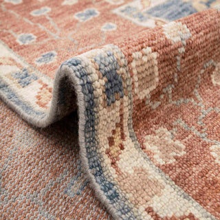 Terraqua 9x12 Blue Rust Turkish Oushak Hand Knotted Soft Wool Rug