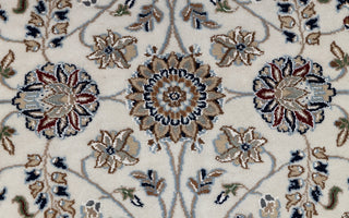Nain - Ivory Nain-Style Floral Hand-Knotted Wool Rug