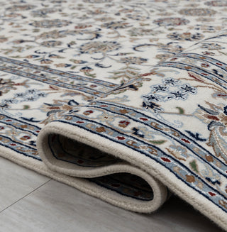Nain - Ivory Nain-Style Floral Hand-Knotted Wool Rug