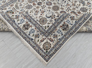 Nain - Ivory Nain-Style Floral Hand-Knotted Wool Rug
