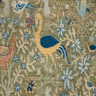 Birds Peacock Gardens Handmade Wool Rug