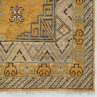 Aurum 8x10 Mustard Yellow Persian Khotan Wool Rug