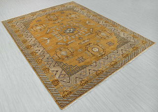 Aurum 8x10 Mustard Yellow Persian Khotan Wool Rug