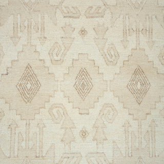 Cream & Taupe Geometric Kazak Tone-on-Tone Hand-Knotted Wool Area Rug