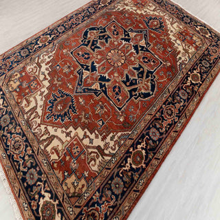 Motifs Red Persian Mahal Serapi Wool Rug 6x9
