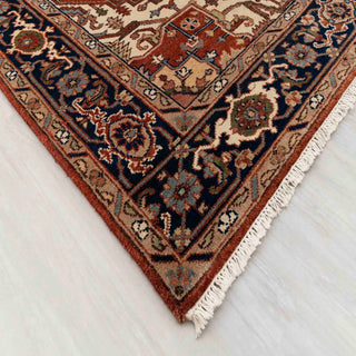 Motifs Red Persian Mahal Serapi Wool Rug 6x9