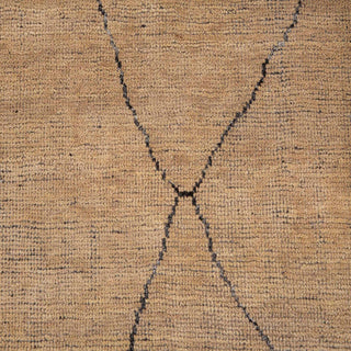 Warm Camel & Charcoal Minimalist Moroccan Wool Area Rug