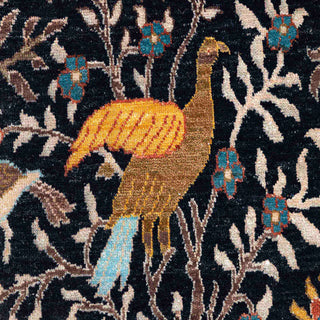 Garden Whispers Birds Peacock Persian Scene Rug