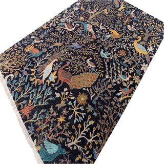 Garden Whispers Birds Peacock Persian Scene Rug