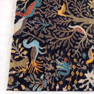 Garden Whispers Birds Peacock Persian Scene Rug