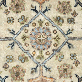 Elysian 8x10 Ivory Silver Inspired Oushak Hand Knotted Turkish Rug For Living Room