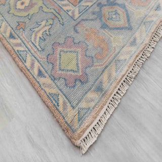 River 8x10 Peach Gray Hand Knotted Quality Oushak Wool Rug