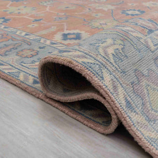 River 8x10 Peach Gray Hand Knotted Quality Oushak Wool Rug