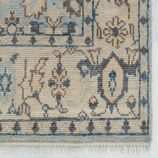 Sylvan 8x10 Soft Blue Floral  Oushak Hand Knotted Wool Rug