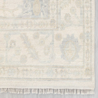 Super Muted Cream Modern Turkish Oushak Handmade Wool Rug