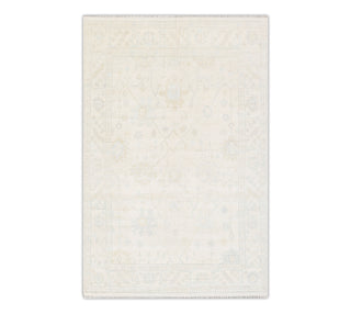 Super Muted Cream Modern Turkish Oushak Handmade Wool Rug