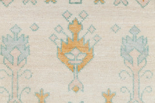 Harris Ivory & Aqua Tree-of-Life Hand-Knotted Wool Rug