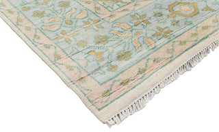 Harris Ivory & Aqua Tree-of-Life Hand-Knotted Wool Rug