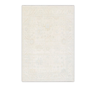Super Muted Cream Modern Turkish Oushak Handmade Wool Rug